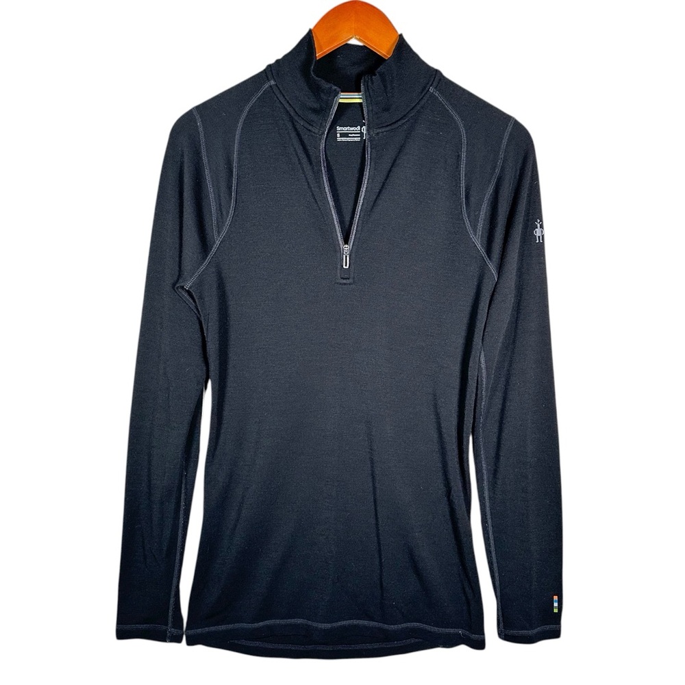 SMARTWOOL Classic Thermal Merino Base Layer 1/4 Zip in Black